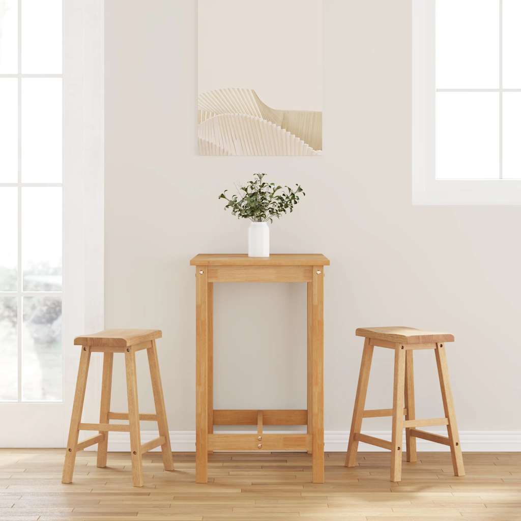 foto del prodotto sgabelli da bar 2 pz naturale legno massello di hevea