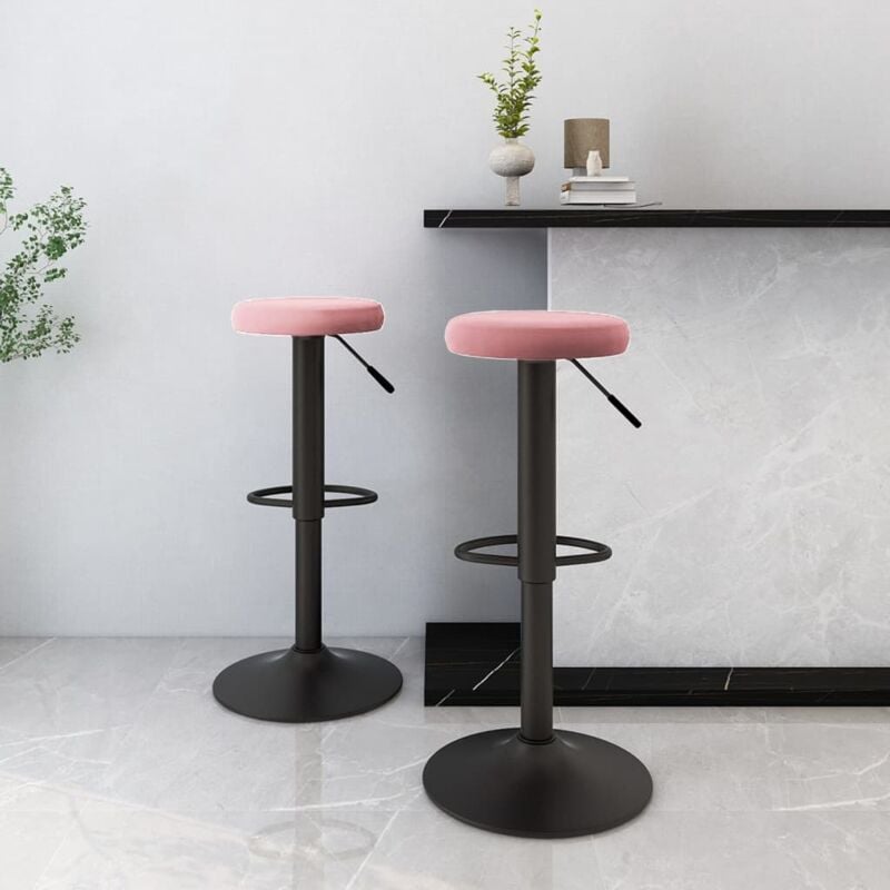 foto del prodotto sgabelli da bar 2 pz rosa in velluto vidaxl