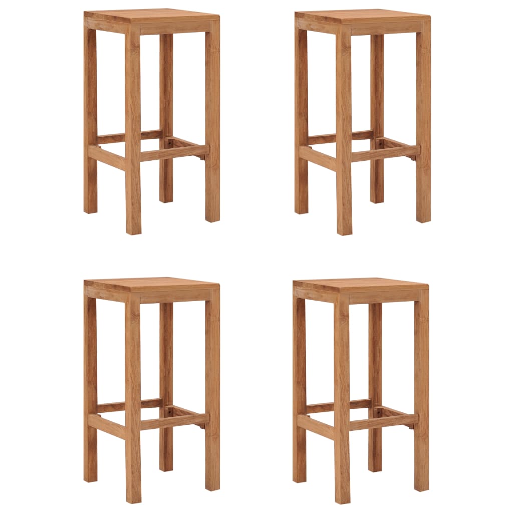 foto del prodotto sgabelli da bar 4 pz in legno massello di teak cod mxl 69561