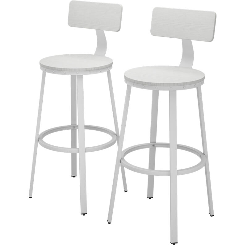 foto del prodotto sgabelli da bar caracas, bianco, 34 x 102 cm set di 2 vicco