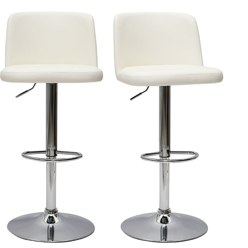 foto del prodotto sgabelli da bar design regolabili bianchi set di 2 monti