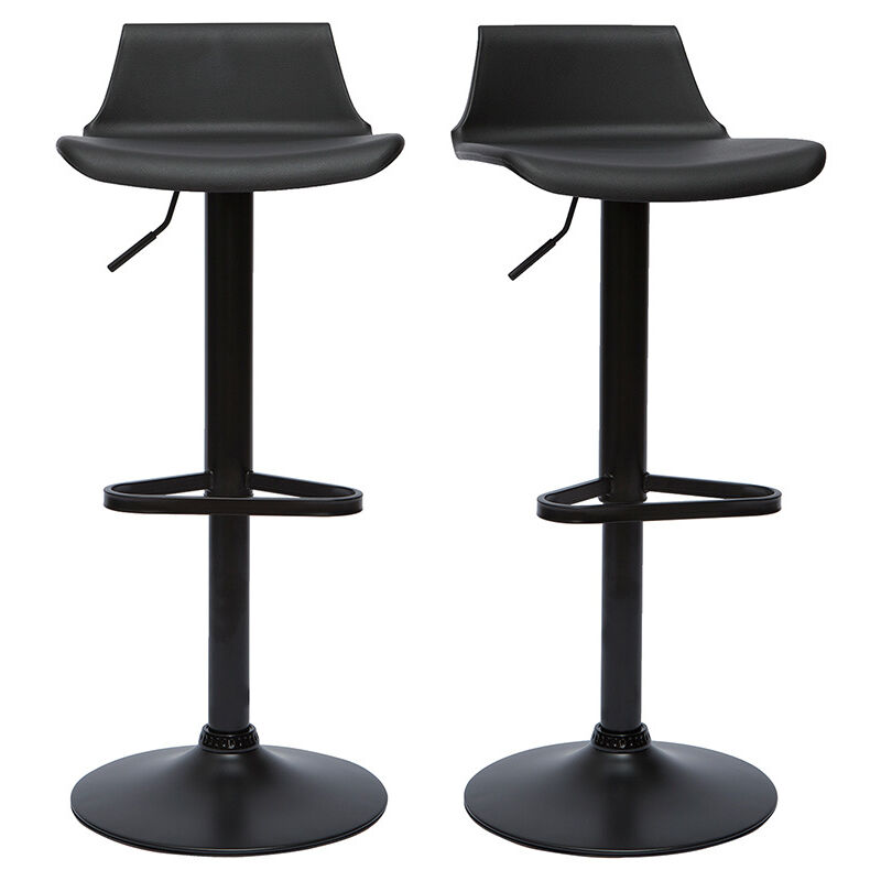 foto del prodotto sgabelli da bar design regolabili nero 360 set di 2 kronos