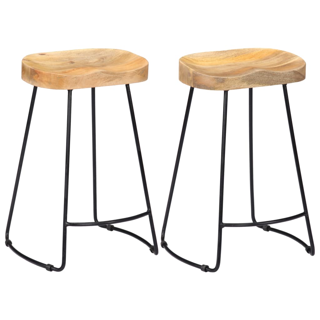 foto del prodotto sgabelli da bar gavin 2 pz in legno massello di mangocod mxl 73007