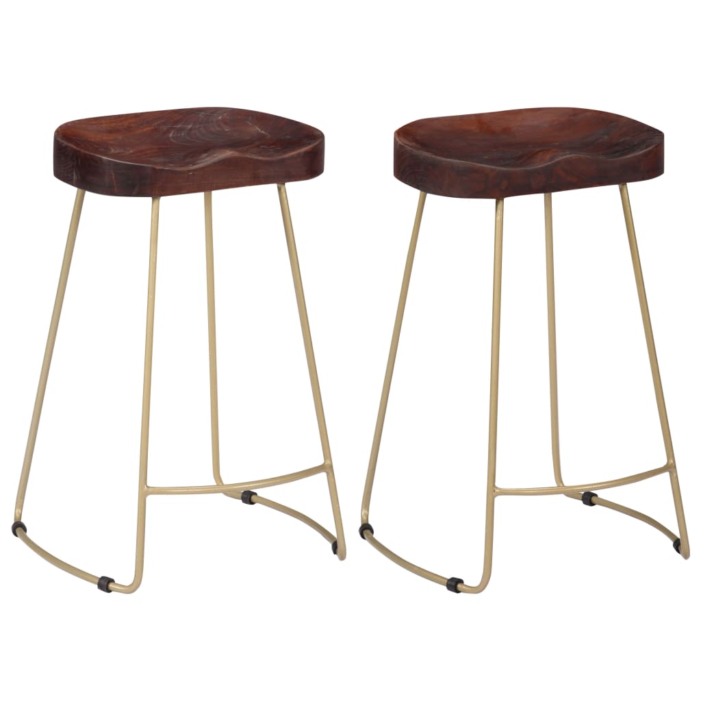 foto del prodotto sgabelli da bar gavin 2 pz legno massello di mango cod mxl 73293