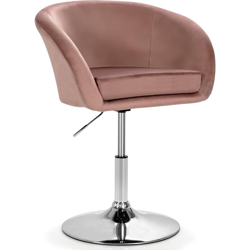 foto del prodotto sgabelli da bar girevole in velluto, sgabelli cucina moderni design alte con schienale, sedia rotondo regolabile in altezza, con braccioli, per