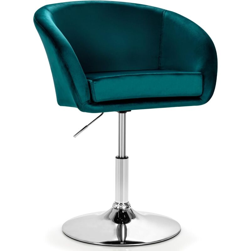 foto del prodotto sgabelli da bar girevole in velluto, sgabelli cucina moderni design alte con schienale, sedia rotondo regolabile in altezza, con braccioli, per