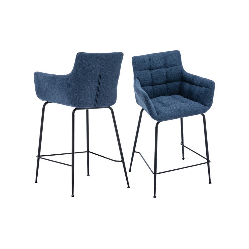 foto del prodotto sgabelli da bar in tessuto sgabelli cucina moderni con schienale set di 2 sedia da bar per cucina bancone, blu