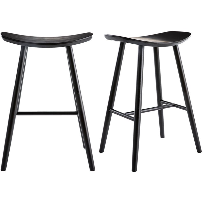 foto del prodotto sgabelli da bar nero h65 cm set di 2 demory
