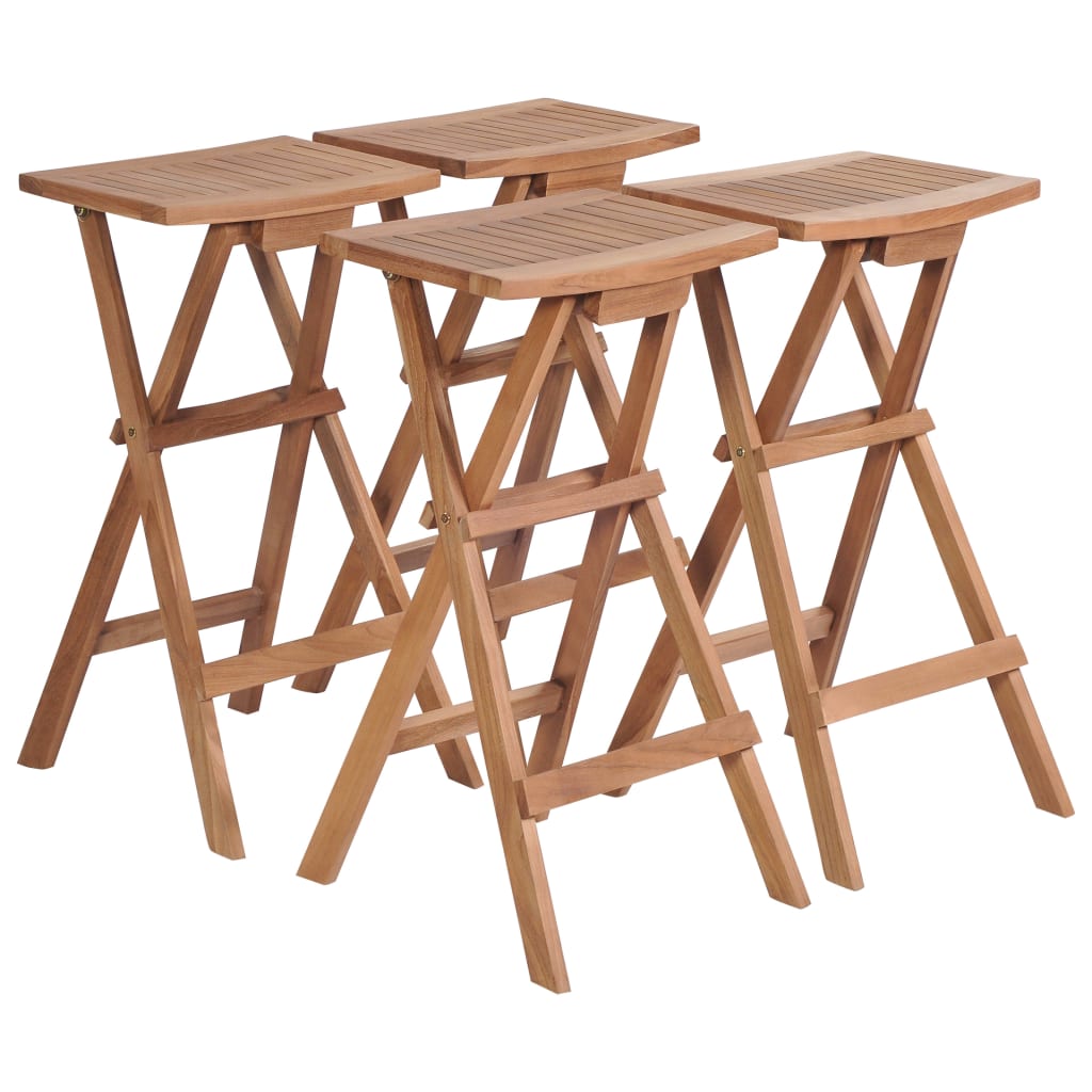 foto del prodotto sgabelli da bar pieghevoli 4 pz in legno massello di teak vidaxl