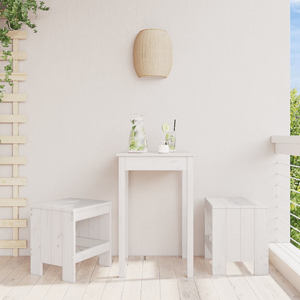 foto del prodotto sgabelli da giardino 2pz bianchi 40x36x45cm legno massello pino