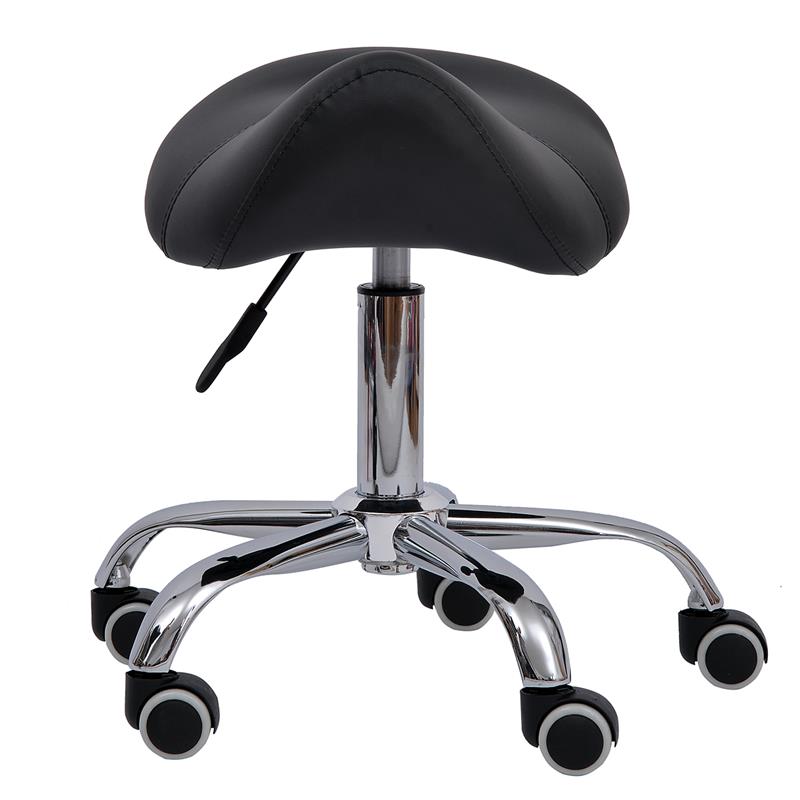 foto del prodotto sgabello a sella per parrucchiere regolabile, nero