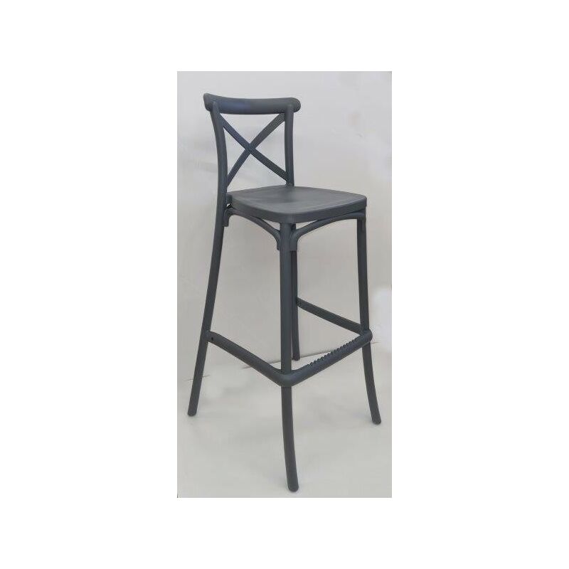 foto del prodotto sgabello alto con schienale grigio mod. dalia
