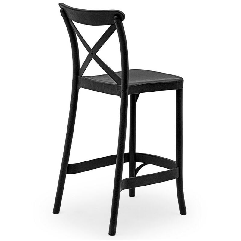 foto del prodotto sgabello alto con schienale nero mod. dalia