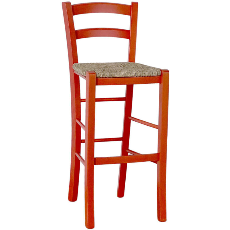 immagine 0 del prodotto sgabello alto in legno arancione h 73 cm stile rustico per casa e bar