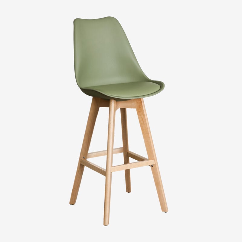 foto del prodotto sgabello alto nordico con cuscino in similpelle sklum