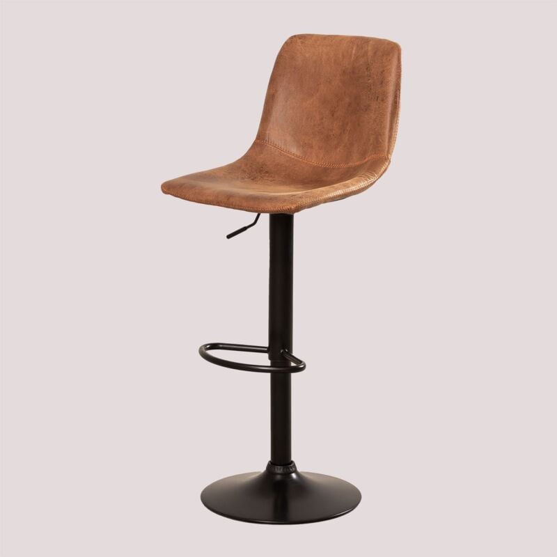 foto del prodotto sgabello alto regolabile in similpelle ody style sklum cammello vintage
