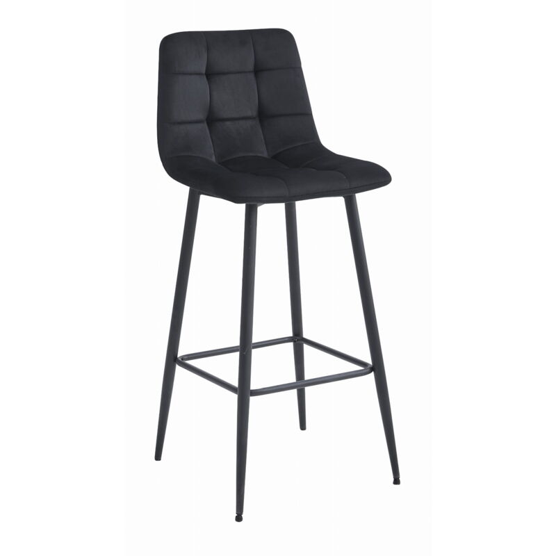 foto del prodotto sgabello arceto velluto nero gambe nere x 1