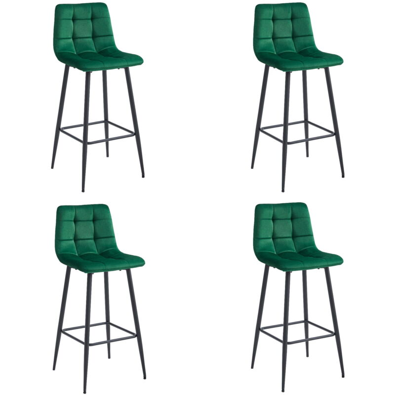 foto del prodotto sgabello arceto velluto verde scuro gambe nere x 4