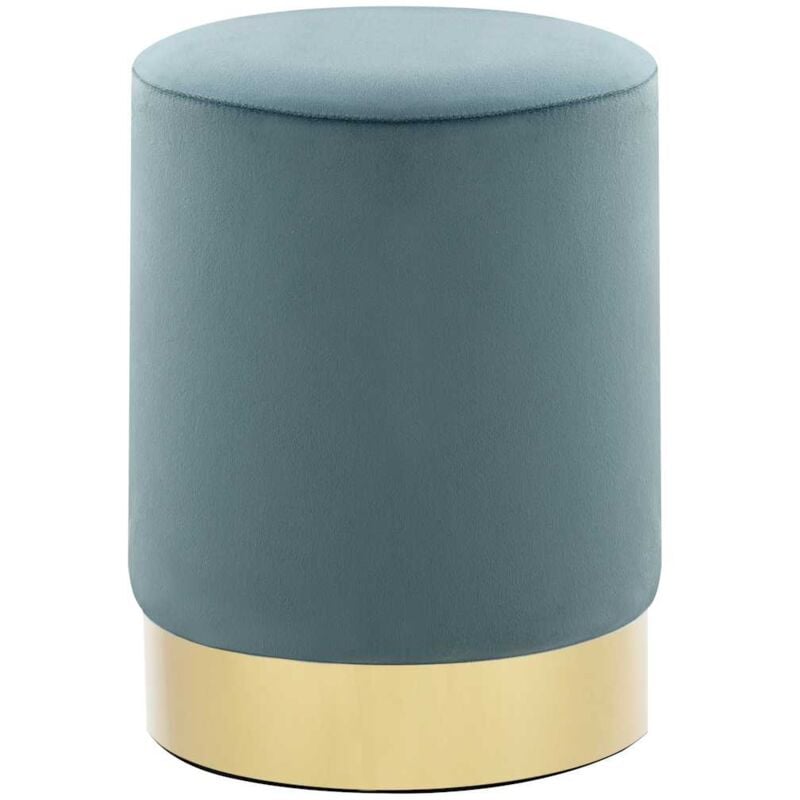 foto del prodotto sgabello azzurro e oro in velluto 28 x 36 cm vidaxl