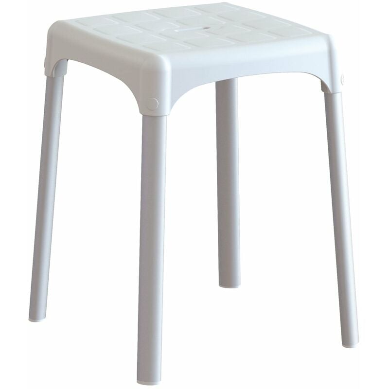 foto del prodotto sgabello bagno per vasca e doccia antiscivolo in alluminio bianco eh st pp bx