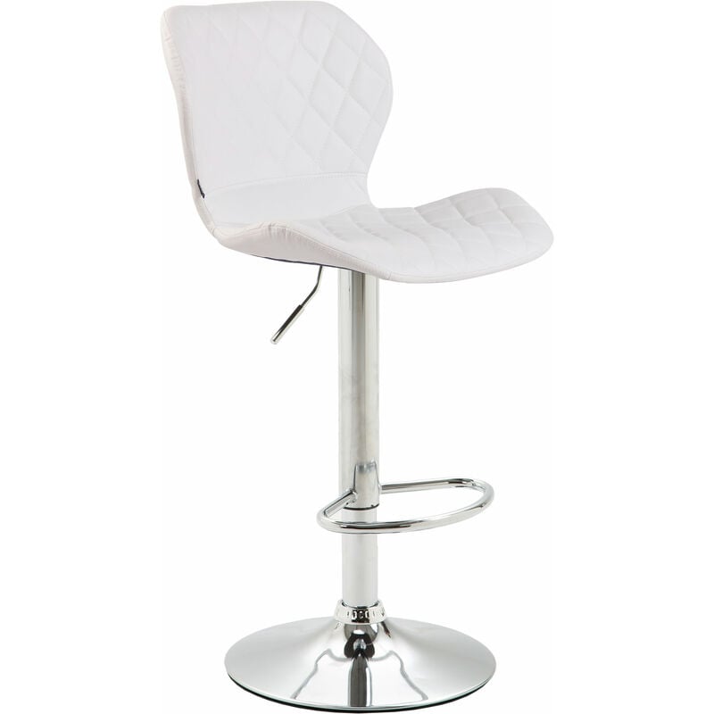 foto del prodotto sgabello bar cork in similpelle cromo bianco