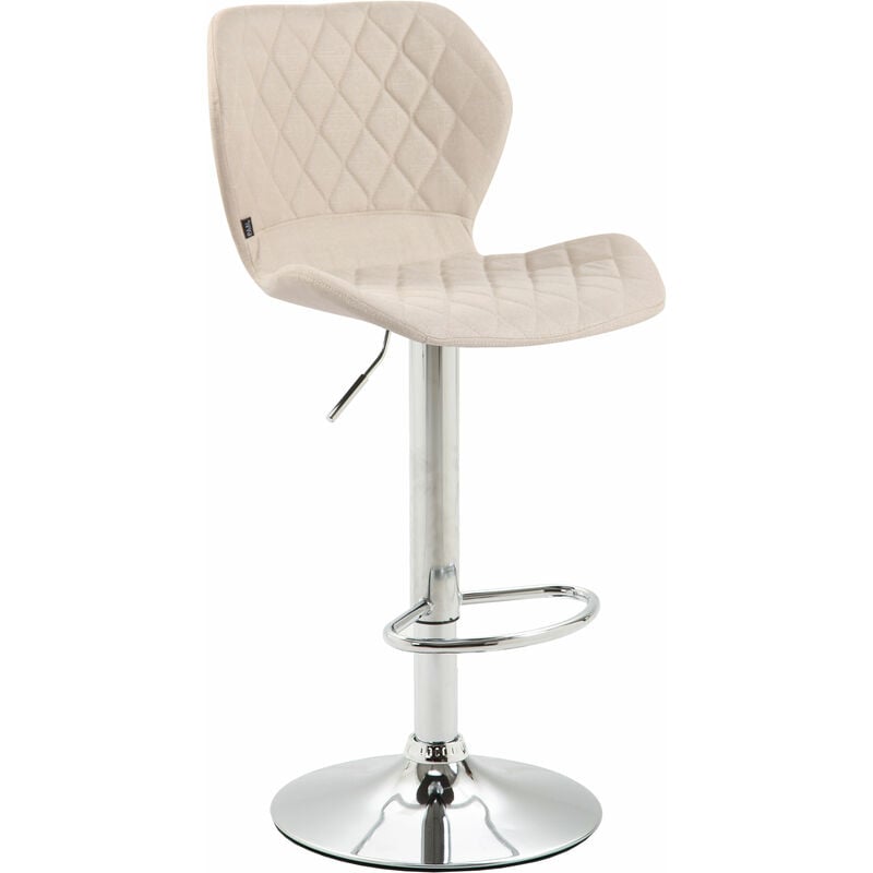 foto del prodotto sgabello bar cork in tessuto crema cromo