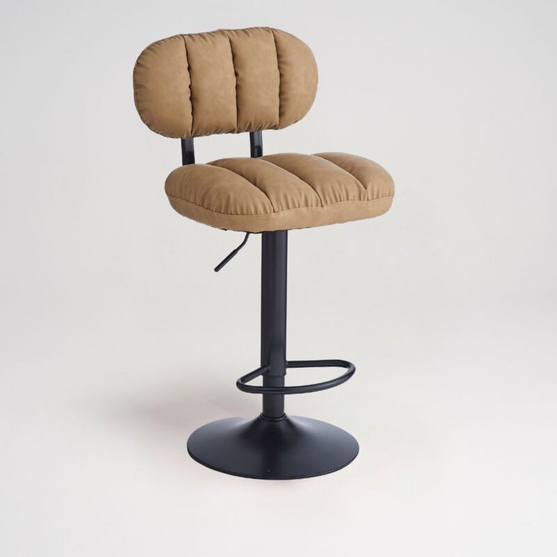 foto del prodotto sgabello bar ecopelle cammello tati stile e comfort in un design contemporaneo