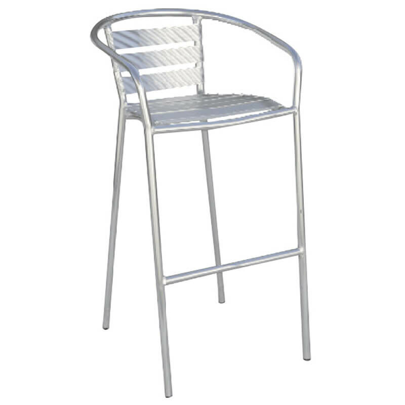 foto del prodotto sgabello bar in alluminio vorghini silver