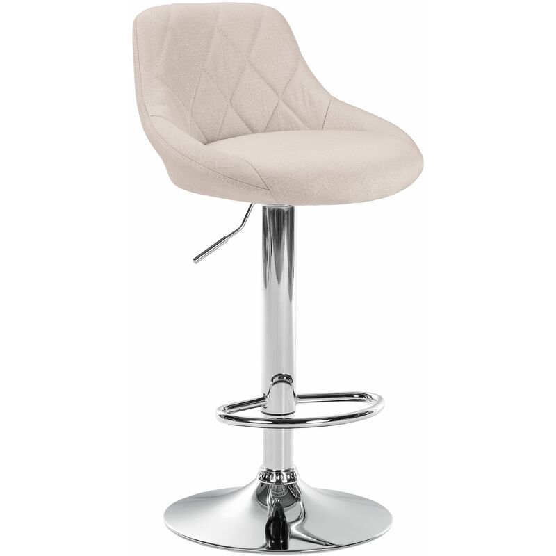 foto del prodotto sgabello bar lazio in tessuto crema cromo