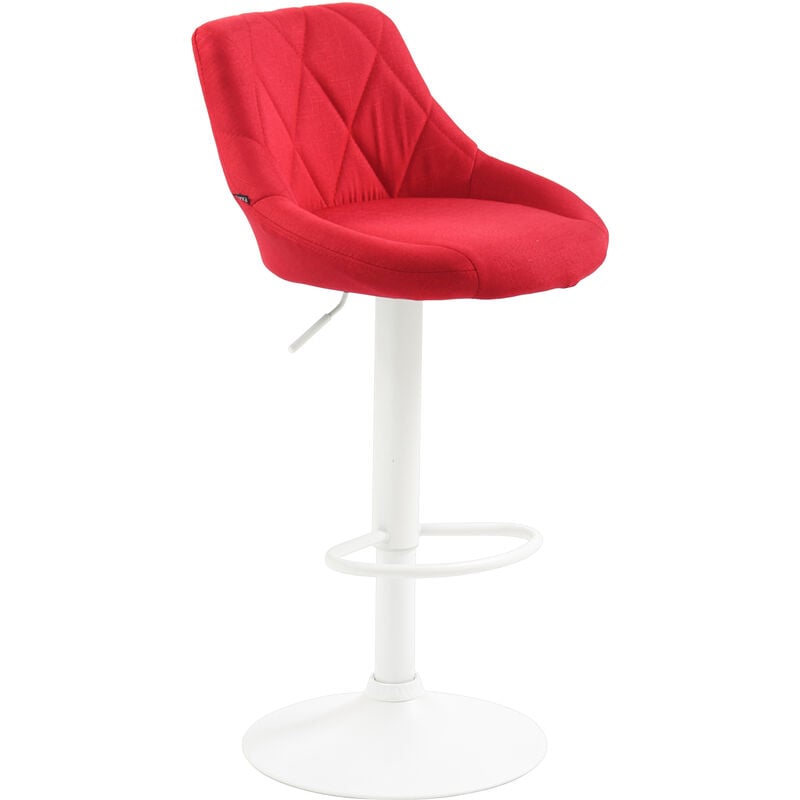 foto del prodotto sgabello bar lazio in tessuto rosso bianco