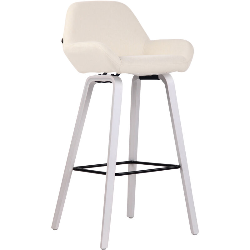 foto del prodotto sgabello bar newnan in tessuto crema bianco quercia