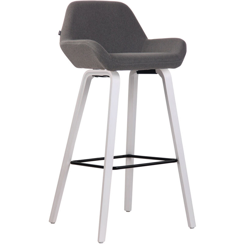 foto del prodotto sgabello bar newnan in tessuto grigio scuro bianco quercia 