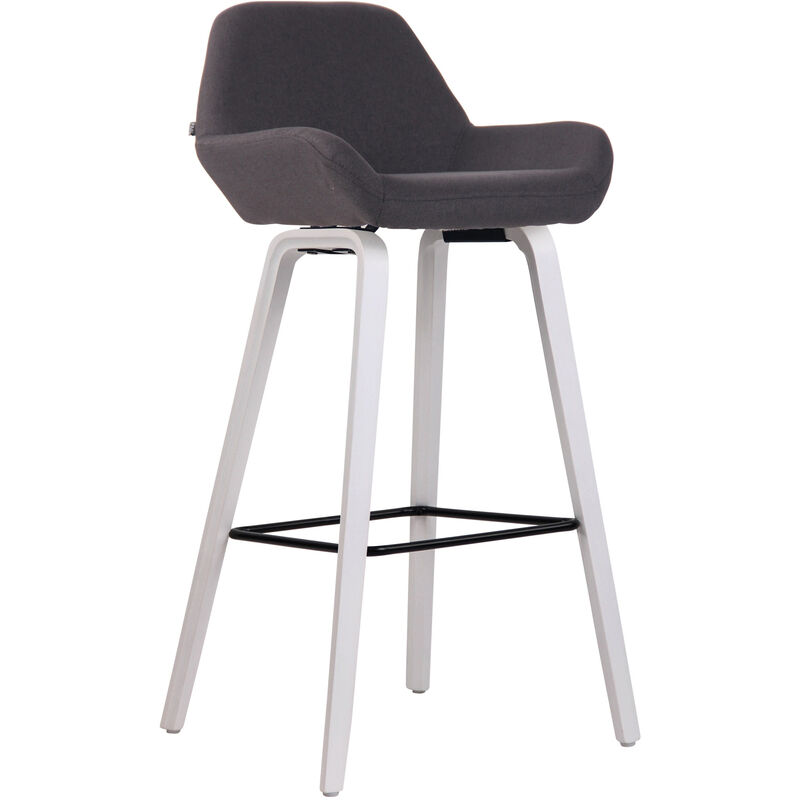 foto del prodotto sgabello bar newnan in tessuto nero bianco quercia