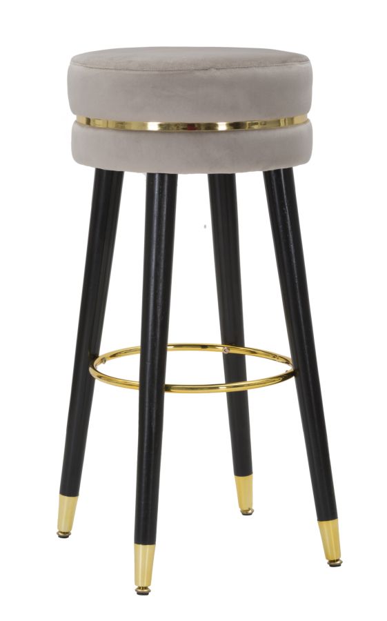 foto del prodotto sgabello bar paris grigio gold cm 35x74