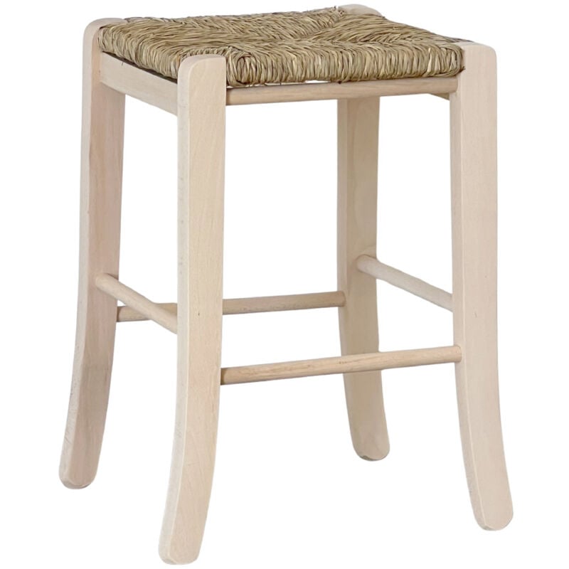 foto del prodotto sgabello basso h 47 cm in legno da dipingere quadrato gambe a sciabola