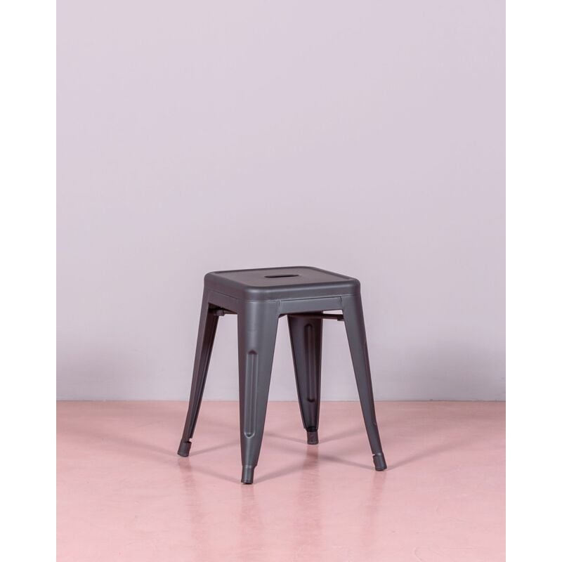 foto del prodotto sgabello basso industriale bistro nero nest dream
