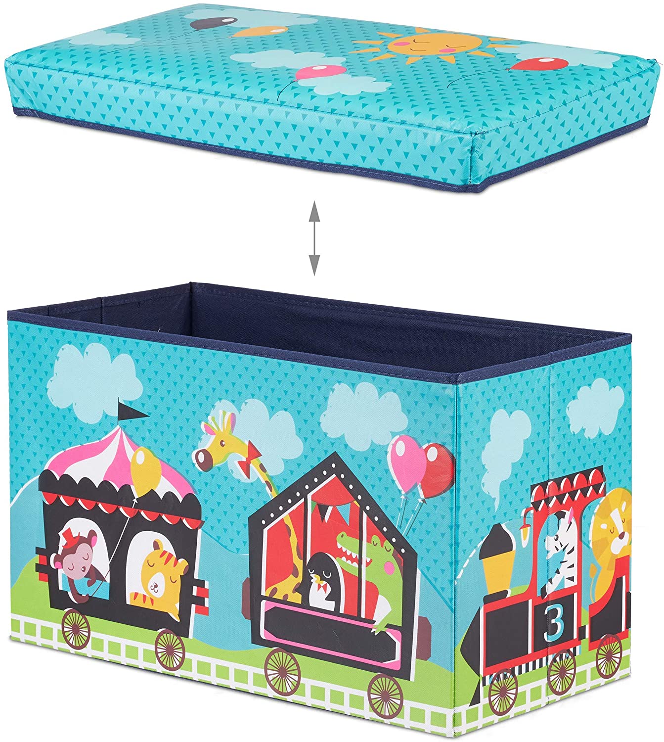 foto del prodotto sgabello baule portagiochi pouf portaoggetti per bambini blu 13 0002763 3