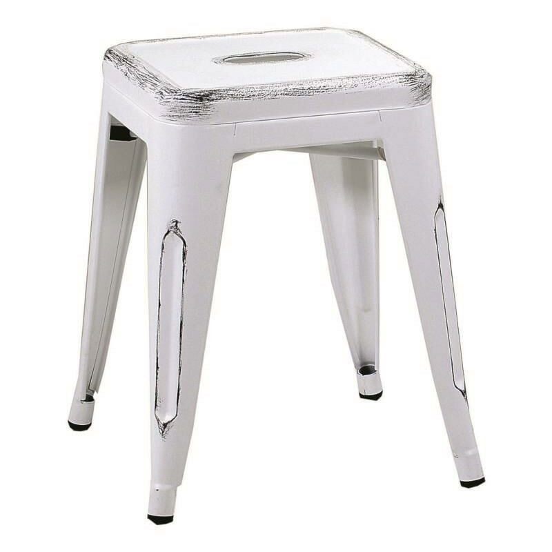 foto del prodotto sgabello bristol 39x39xh45 cm in ferro bianco antico