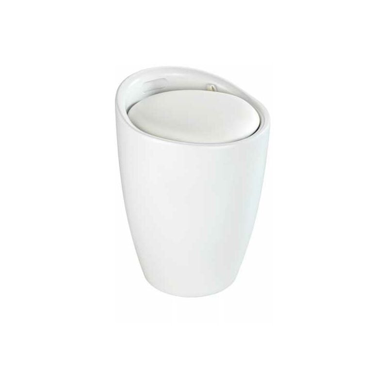 foto del prodotto sgabello cesto per biancheria bagno 2in1 candy, cesto per biancheria e sgabello per bagno, capacit 20l, plastica senza bpa, 36x50,5 cm, bianco
