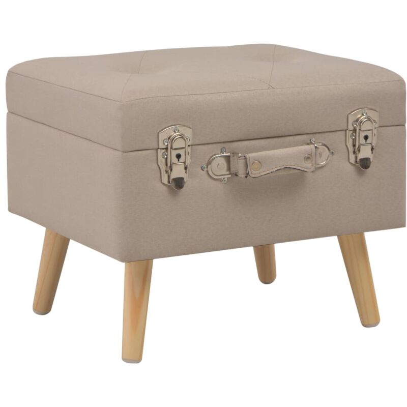 foto del prodotto sgabello con contenitore 40 cm in tessuto beige vidaxl