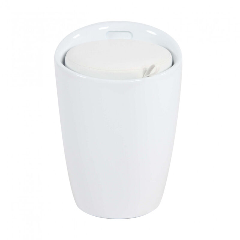 foto del prodotto sgabello con contenitore in plastica cm 36x36x50 morris colore bianco