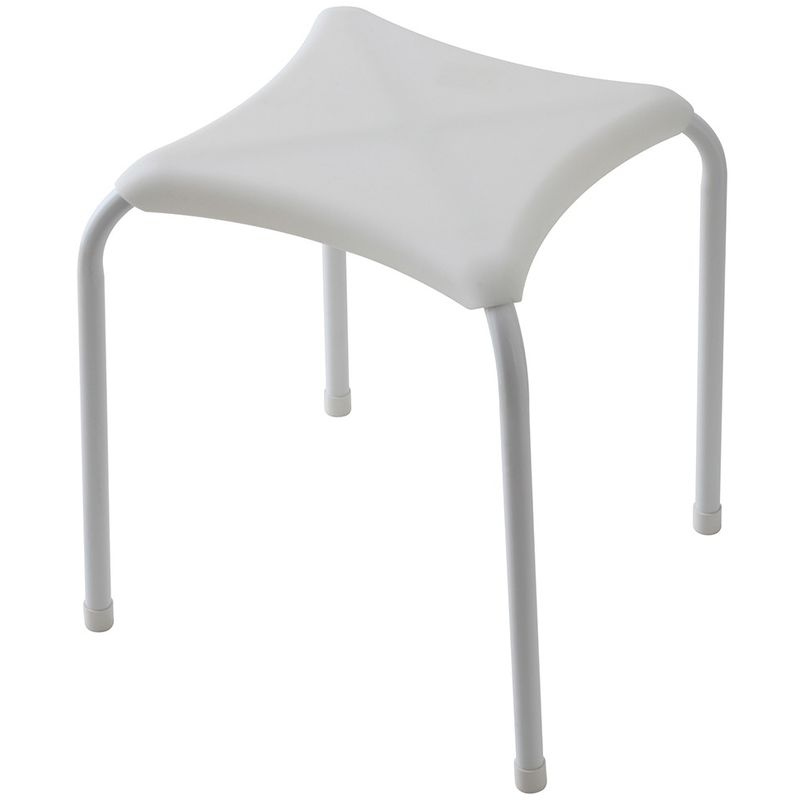 foto del prodotto sgabello con seduta in abs e gambe in acciaio bianco