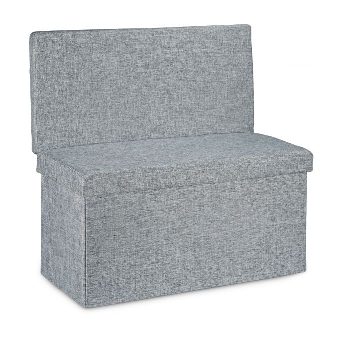 foto del prodotto sgabello contenitore pieghevole ottomano in lino 76 cm grigio 13 0002782