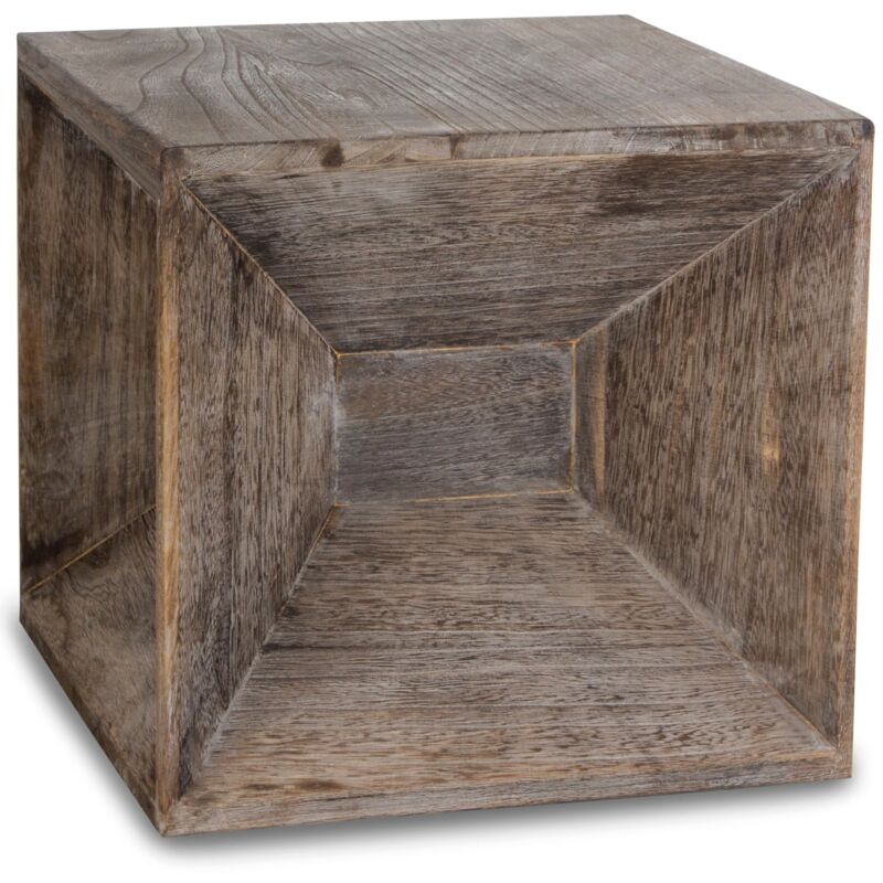 foto del prodotto sgabello cubo tavolino comodino tavolino grigio legno 38x40x40cm taba06014