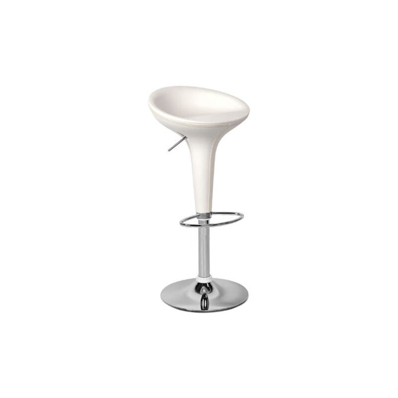 foto del prodotto sgabello cucina bianco in ecopelle regolabile in altezza