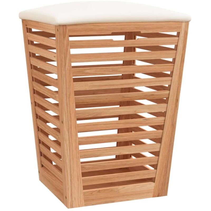 foto del prodotto sgabello da bagno 40,5 x 40,5 x 56 cm in legno massello di noce