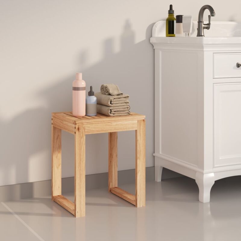 foto del prodotto sgabello da bagno 40x30x46 cm in legno massello di noce vidaxl
