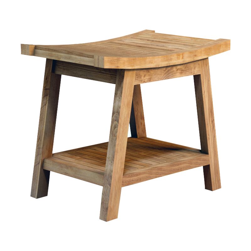 foto del prodotto sgabello da bagno in teak massiccio naturale, 51x51x40,5 cm, lavorato a mano natifst50 naturel