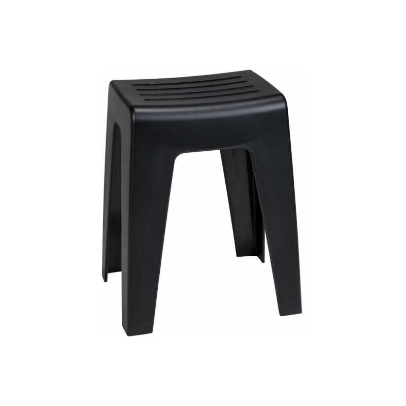 foto del prodotto sgabello da bagno kumba, design moderno di alta qualit , pu sostenere pesi fino a 120 kg, ideale per bagno e wc, plastico, 38x47x32 cm, nero wenko