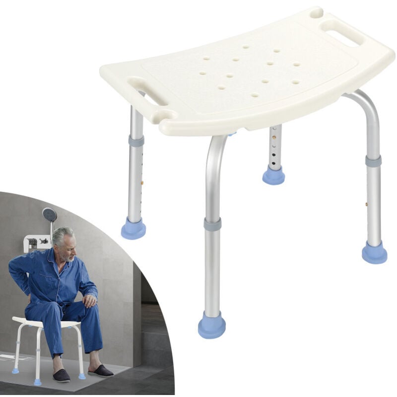 foto del prodotto sgabello da bagno regolabile in altezza sedia da doccia sgabello da doccia fino a 150kg randaco